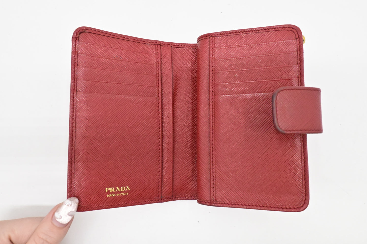 Prada Wallet in Red Saffiano Leather