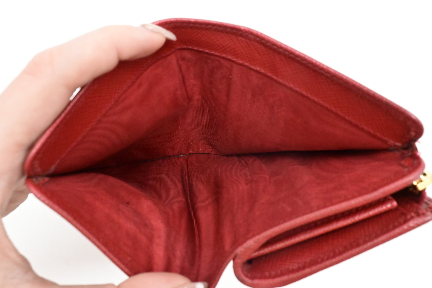 Prada Wallet in Red Saffiano Leather