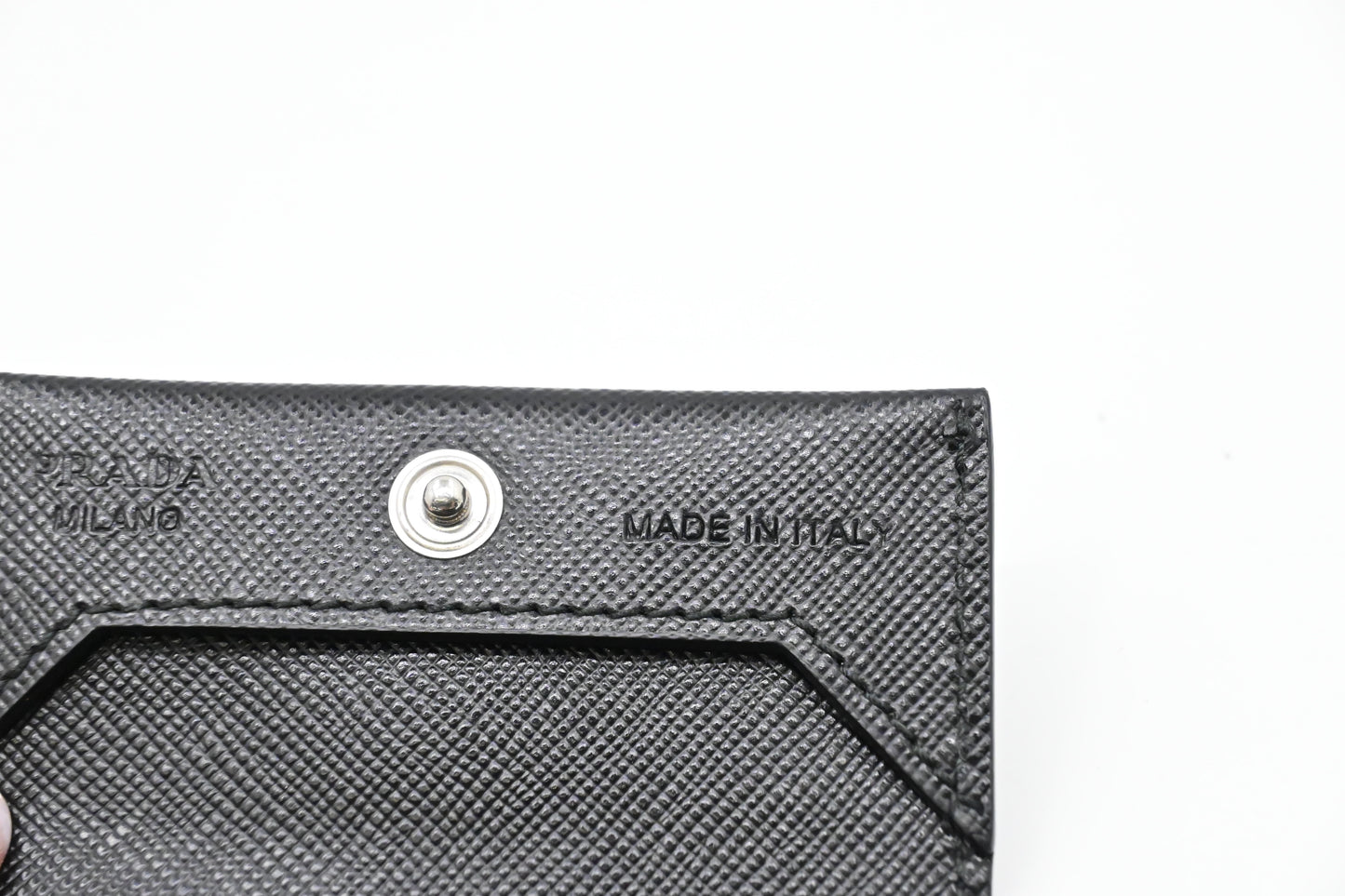 Prada Coin Case in Black Saffiano Leather