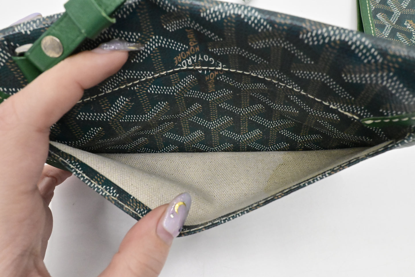 Goyard Saint Louis PM in Green Goyardine Canvas