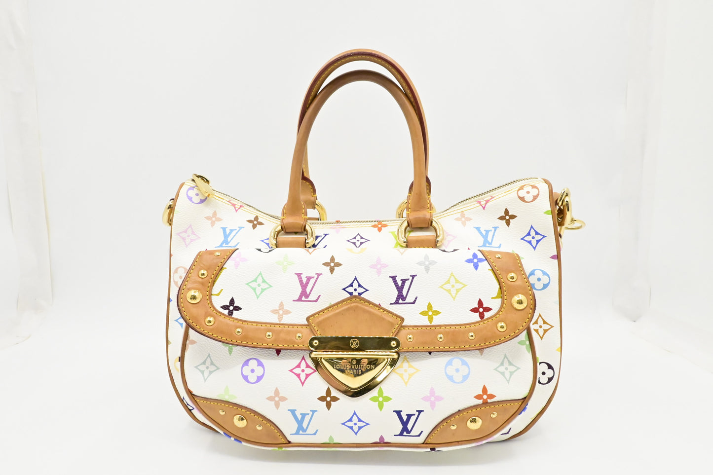 Louis Vuitton x Takashi Murakami Rita in White Multicolor Monogram Canvas