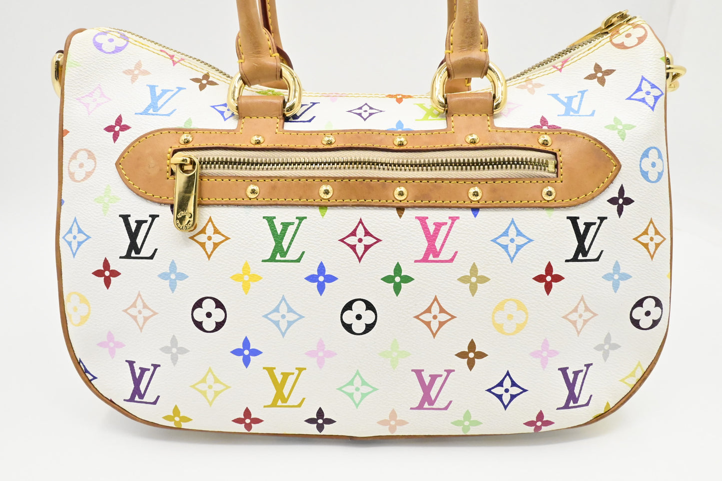 Louis Vuitton x Takashi Murakami Rita in White Multicolor Monogram Canvas