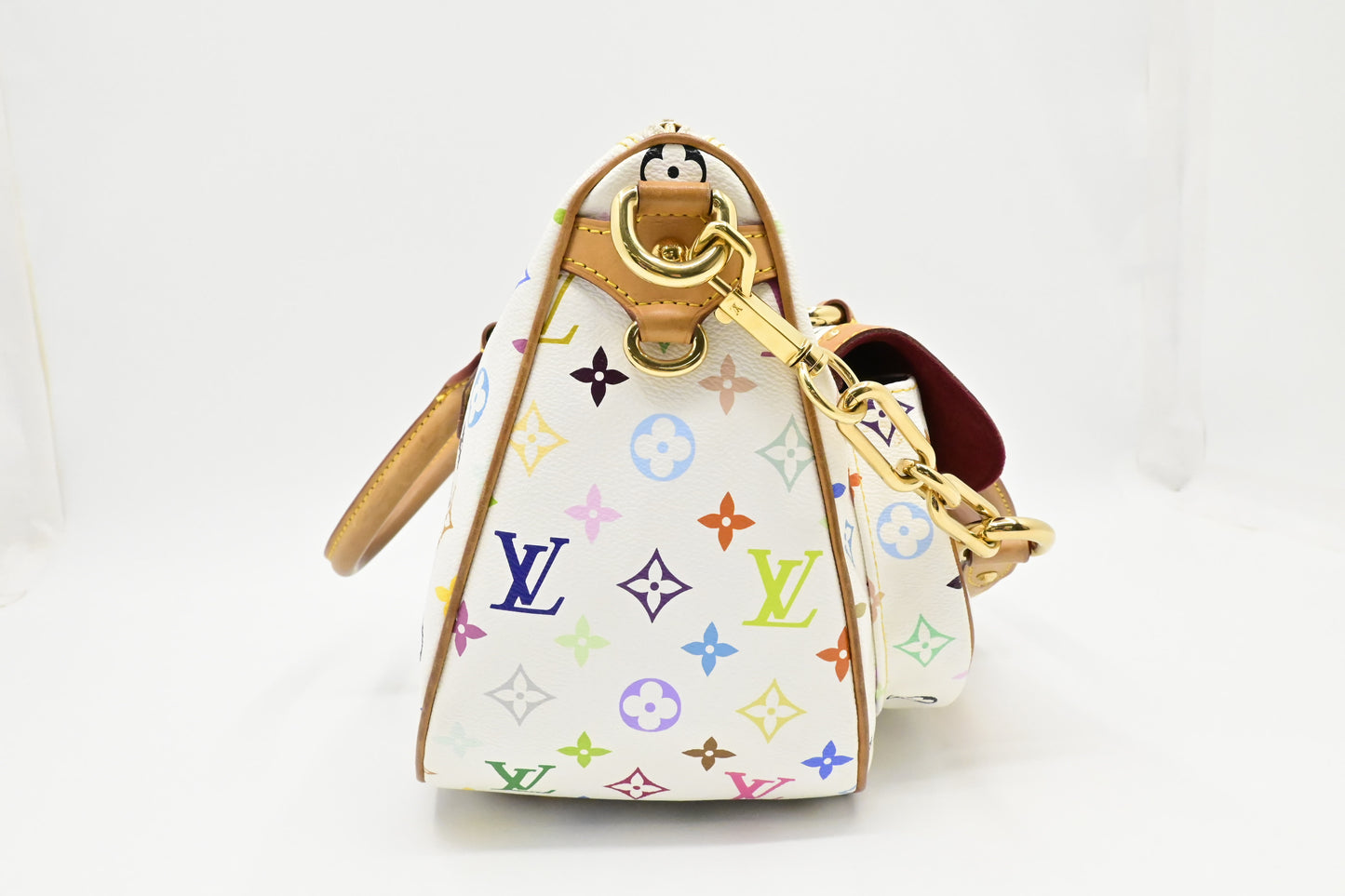 Louis Vuitton x Takashi Murakami Rita in White Multicolor Monogram Canvas