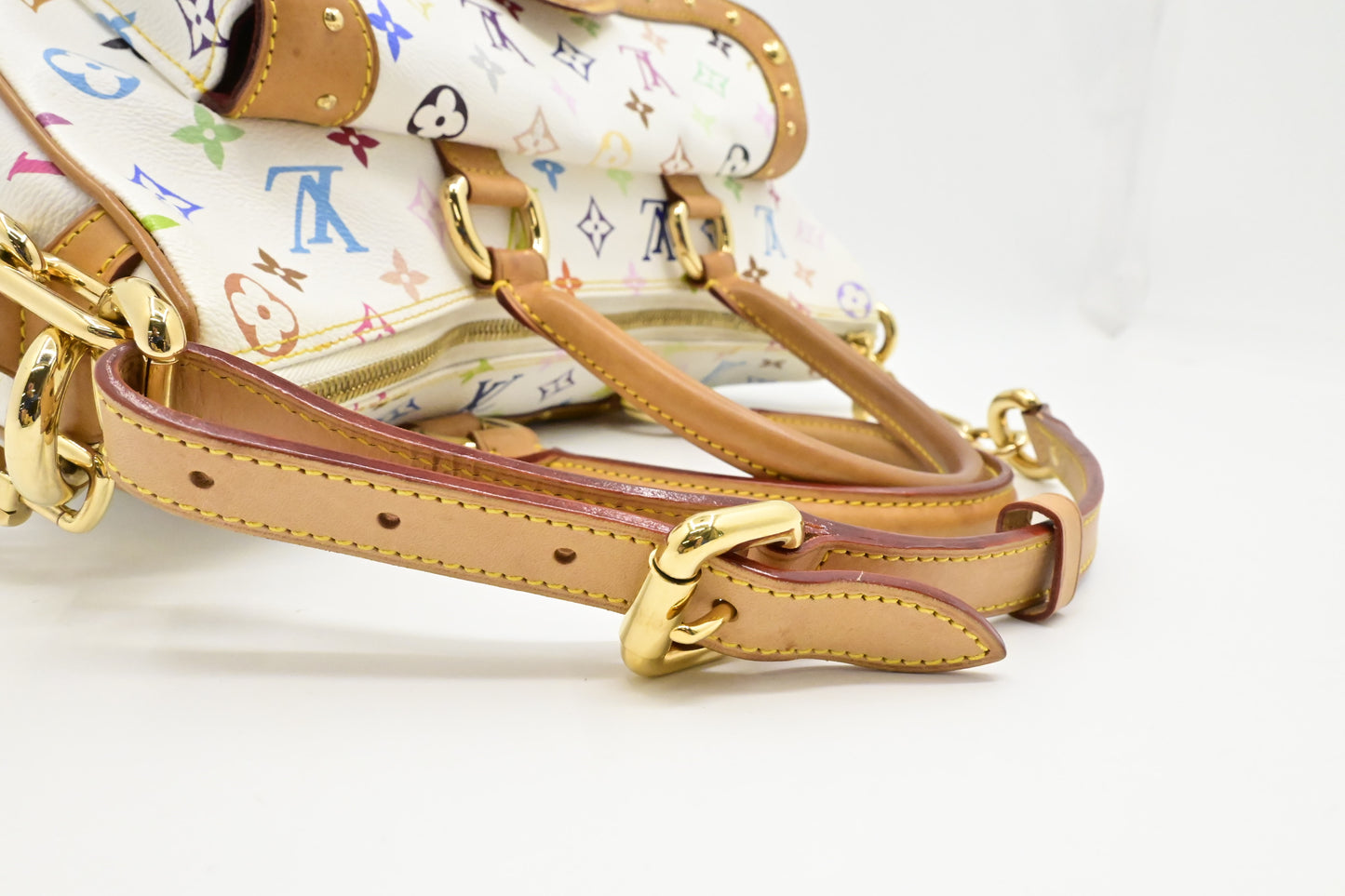 Louis Vuitton x Takashi Murakami Rita in White Multicolor Monogram Canvas