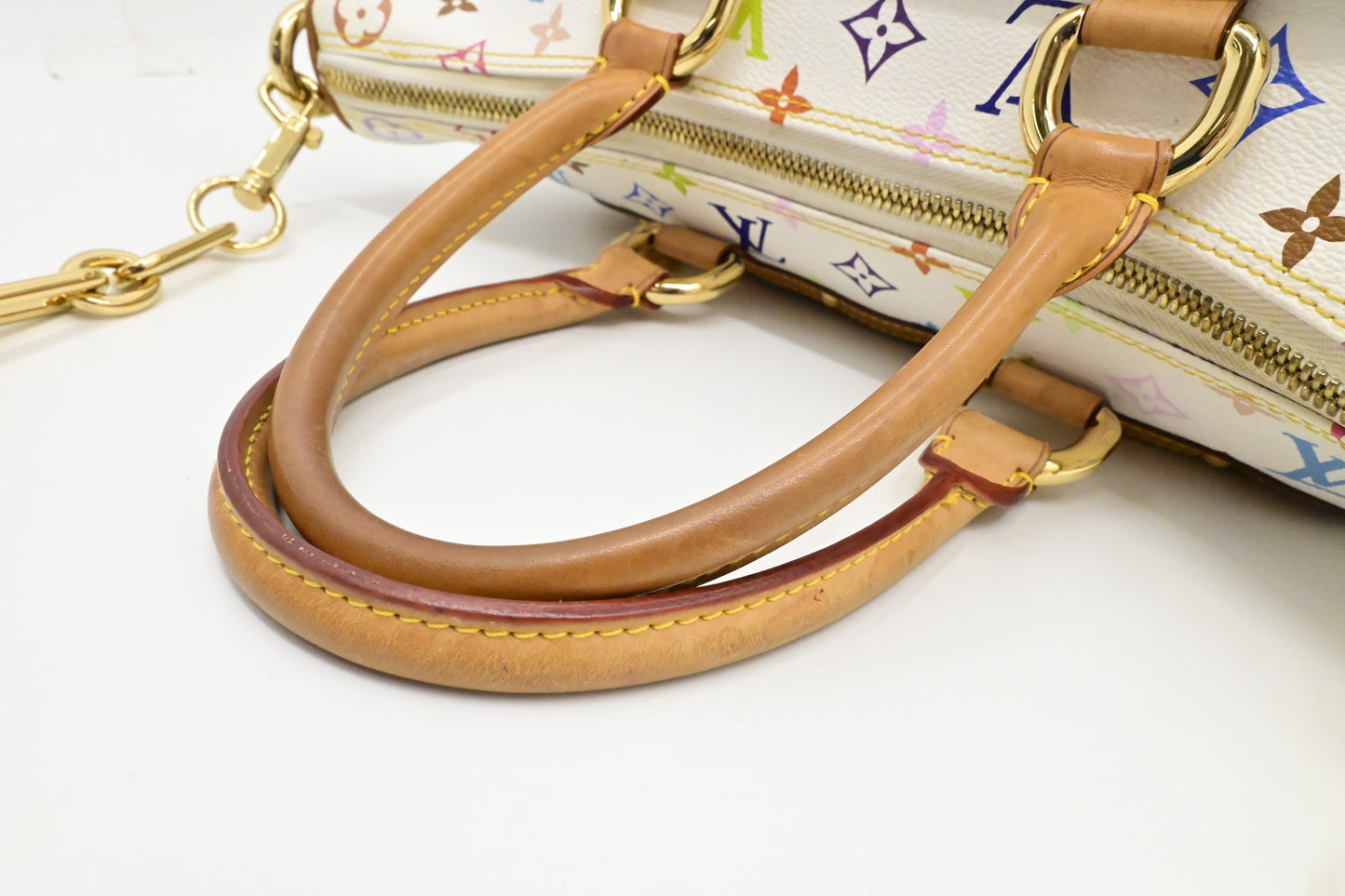 Louis Vuitton x Takashi Murakami Rita in White Multicolor Monogram Canvas