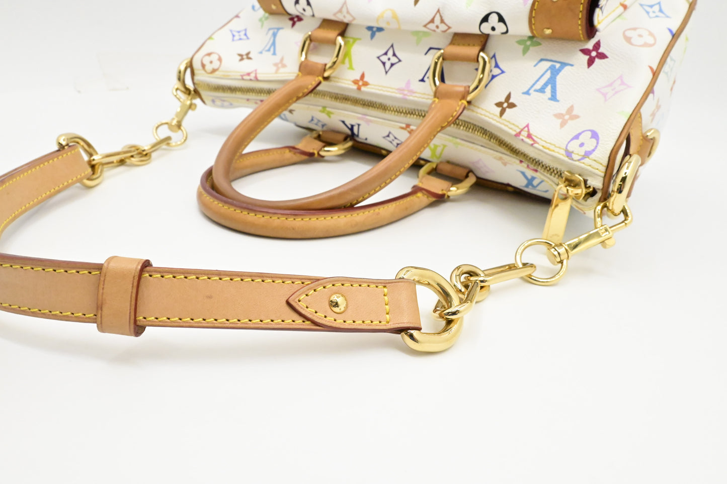 Louis Vuitton x Takashi Murakami Rita in White Multicolor Monogram Canvas