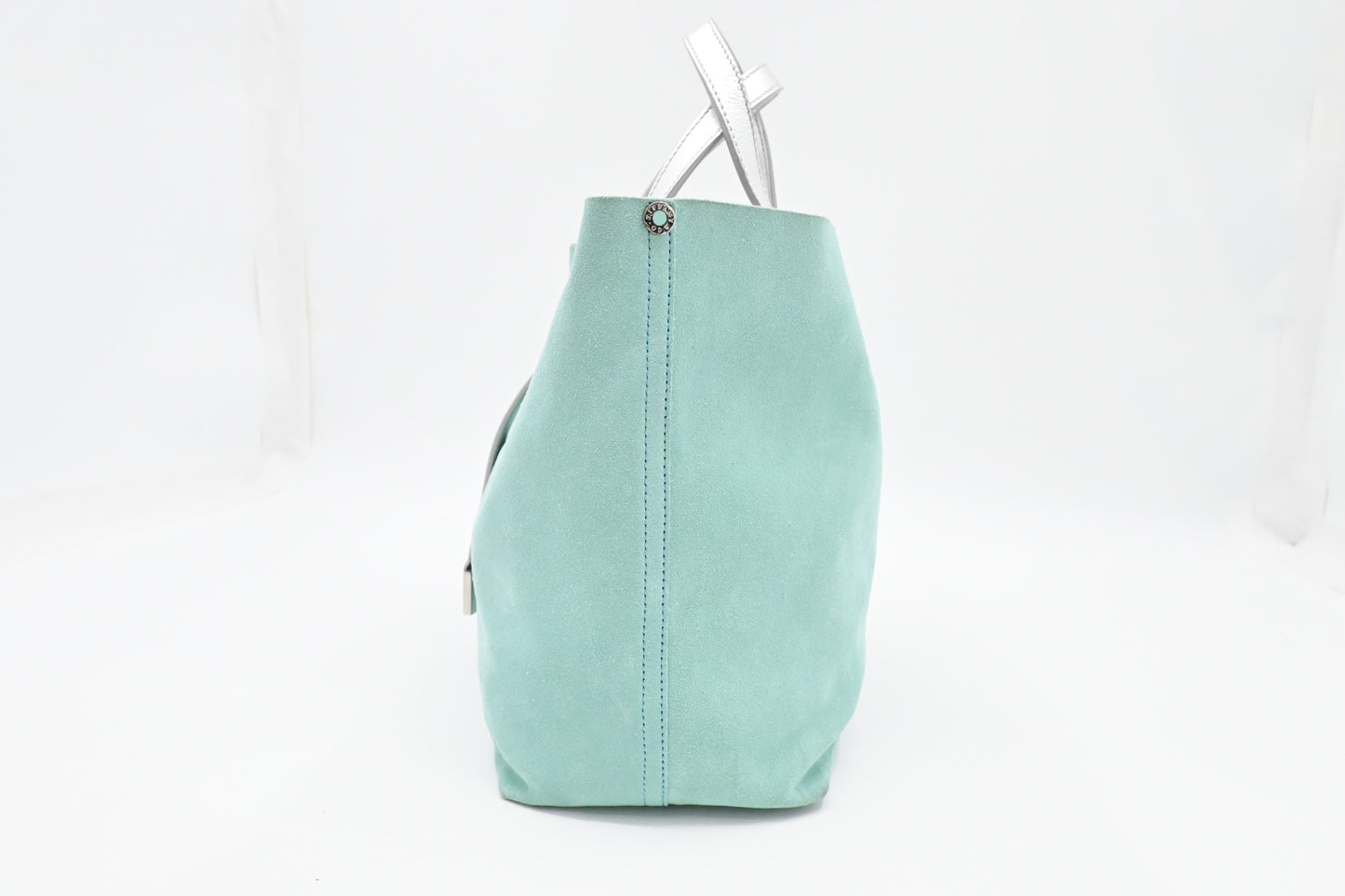Tiffany & Co. Small Reversible Tote in Silver & Blue Leather