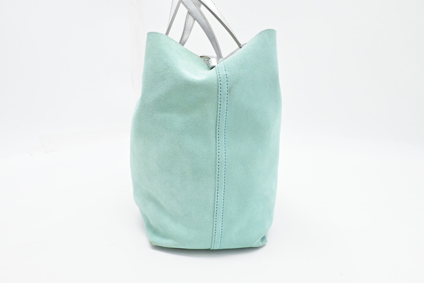 Tiffany & Co. Small Reversible Tote in Silver & Blue Leather