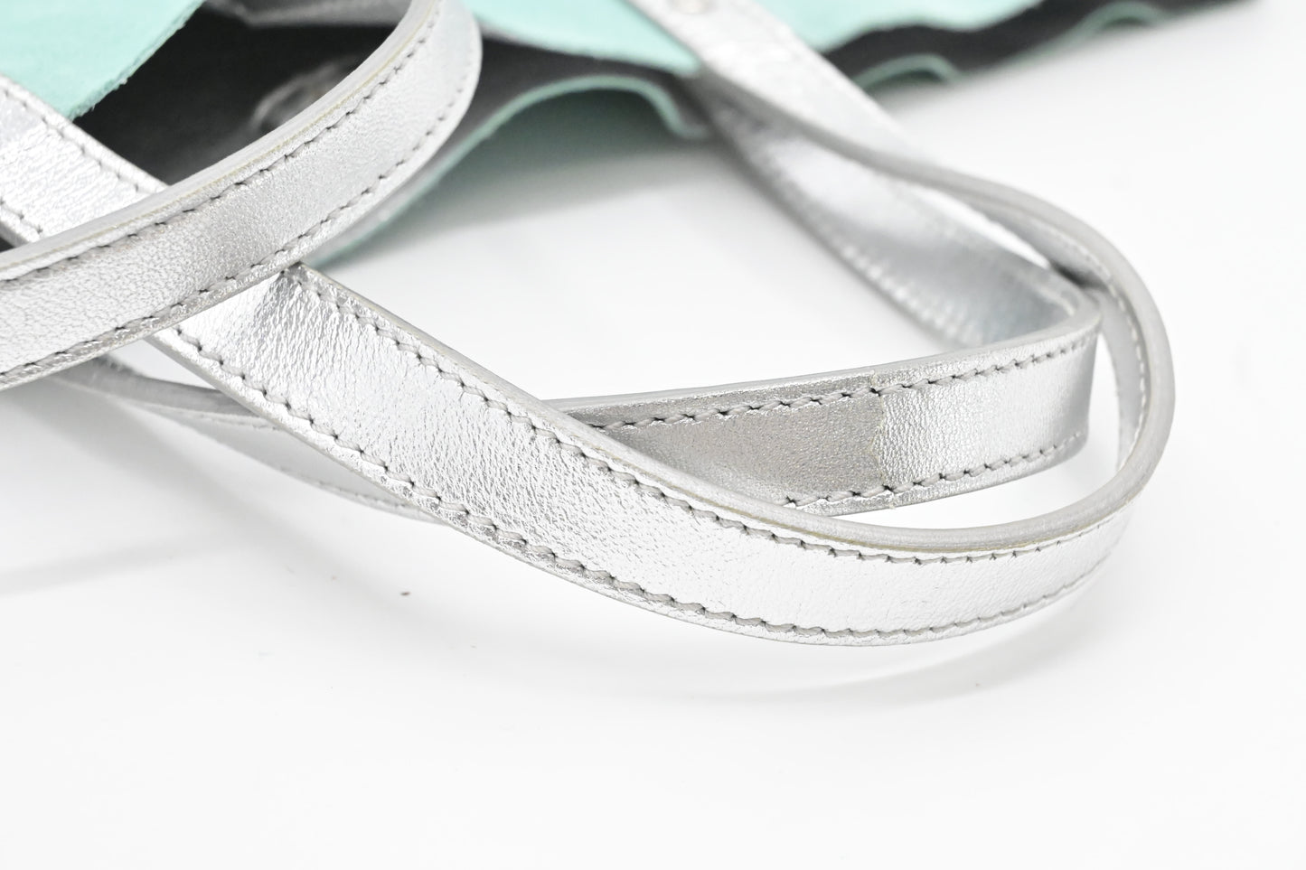 Tiffany & Co. Small Reversible Tote in Silver & Blue Leather