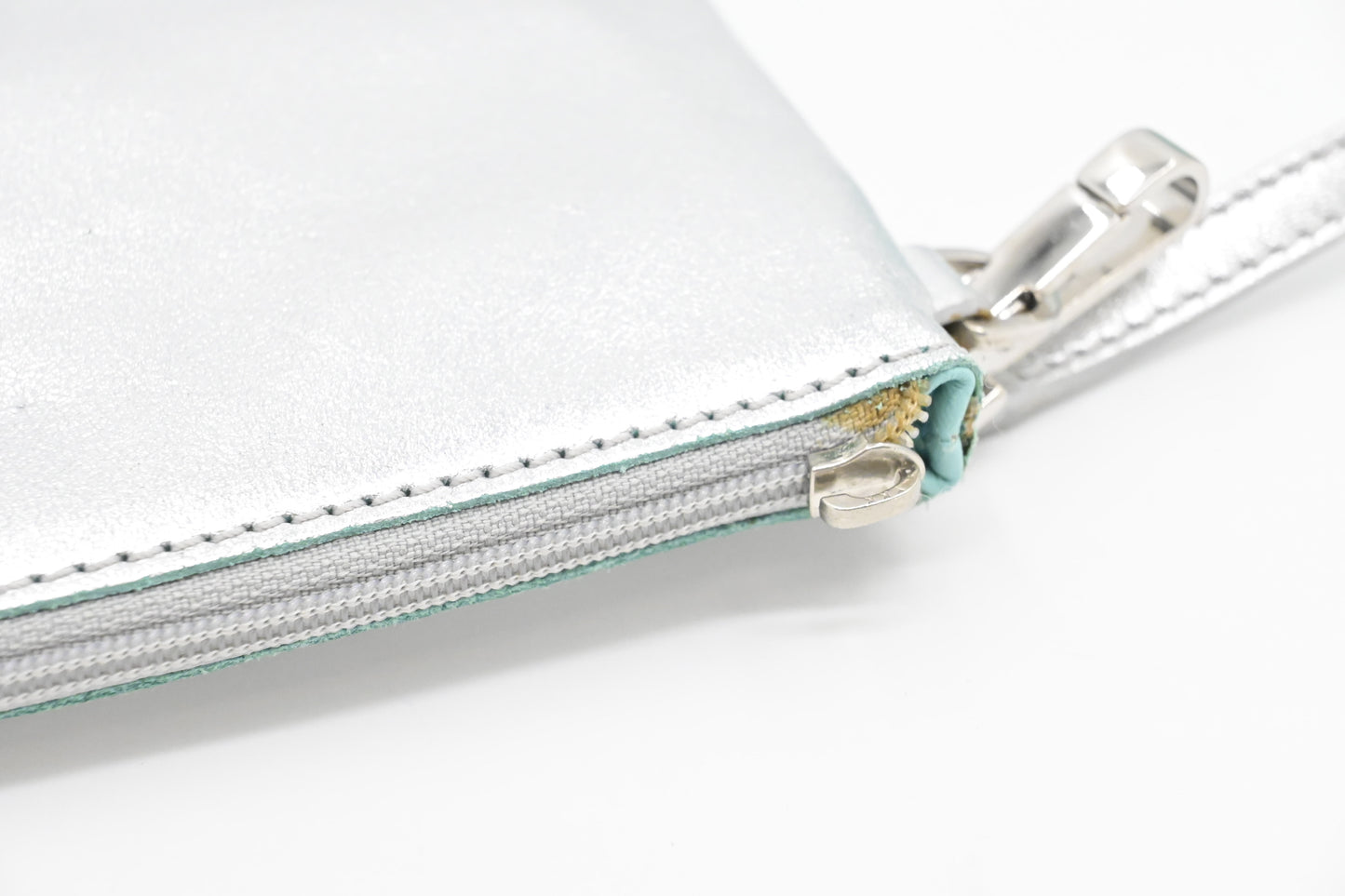 Tiffany & Co. Small Reversible Tote in Silver & Blue Leather