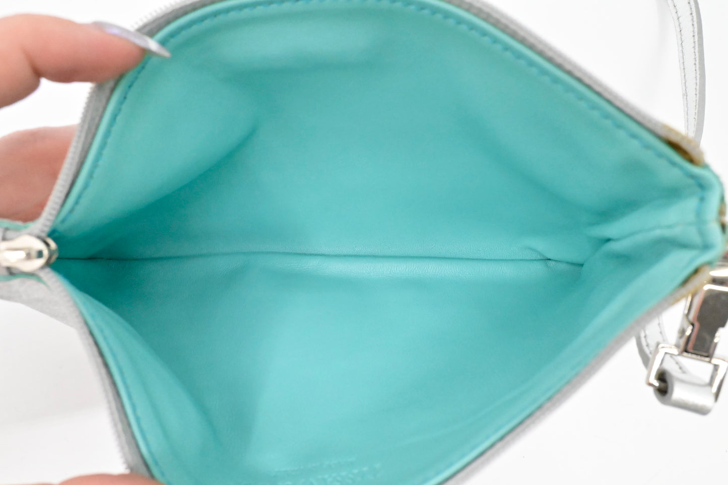 Tiffany & Co. Small Reversible Tote in Silver & Blue Leather