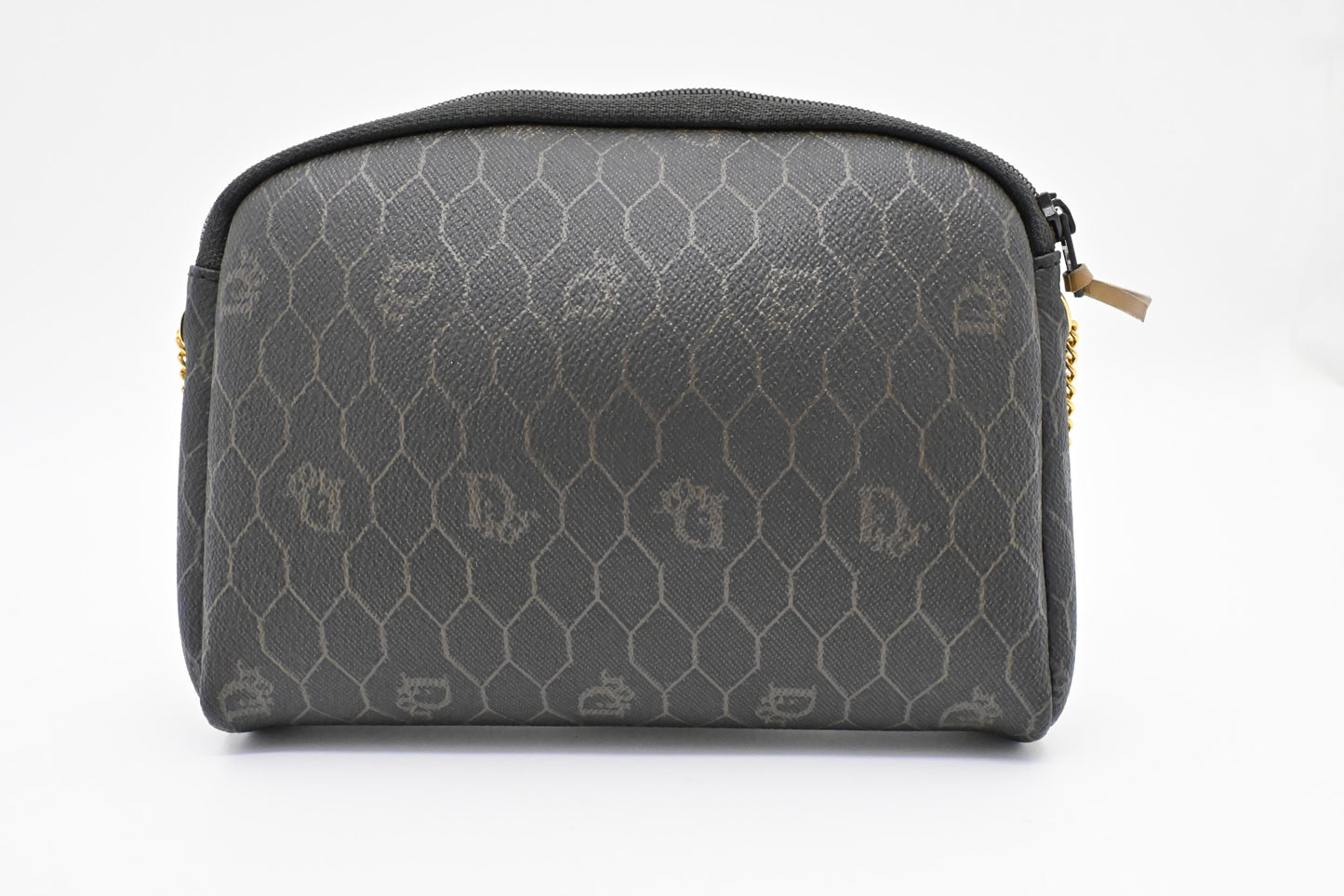 Dior Chain Crossbody Bag in Black Honeycomb Coated Canvas