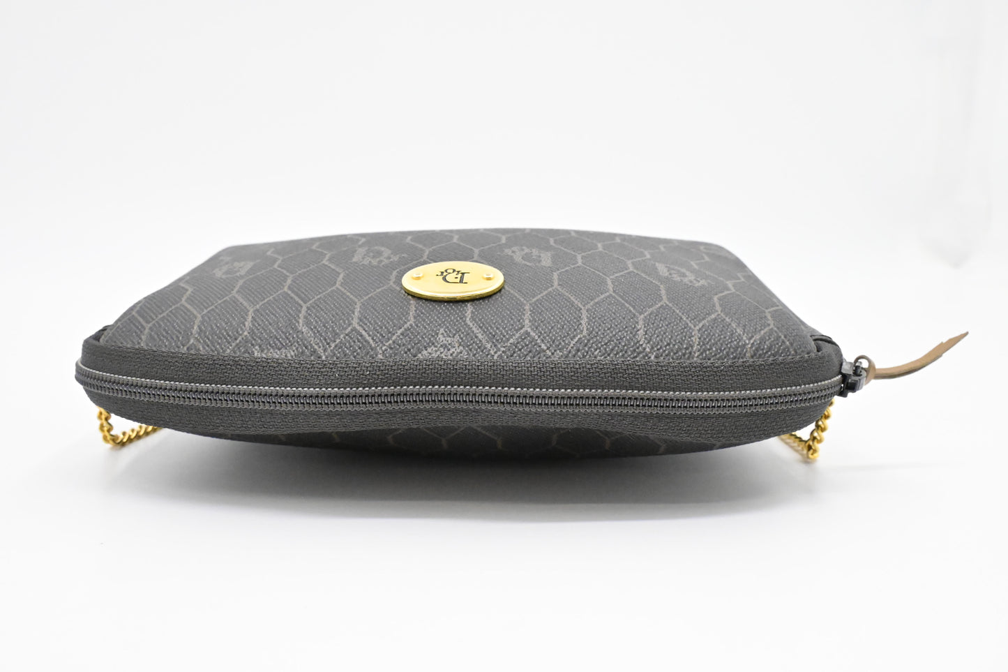 Dior Chain Crossbody Bag in Black Honeycomb Coated Canvas
