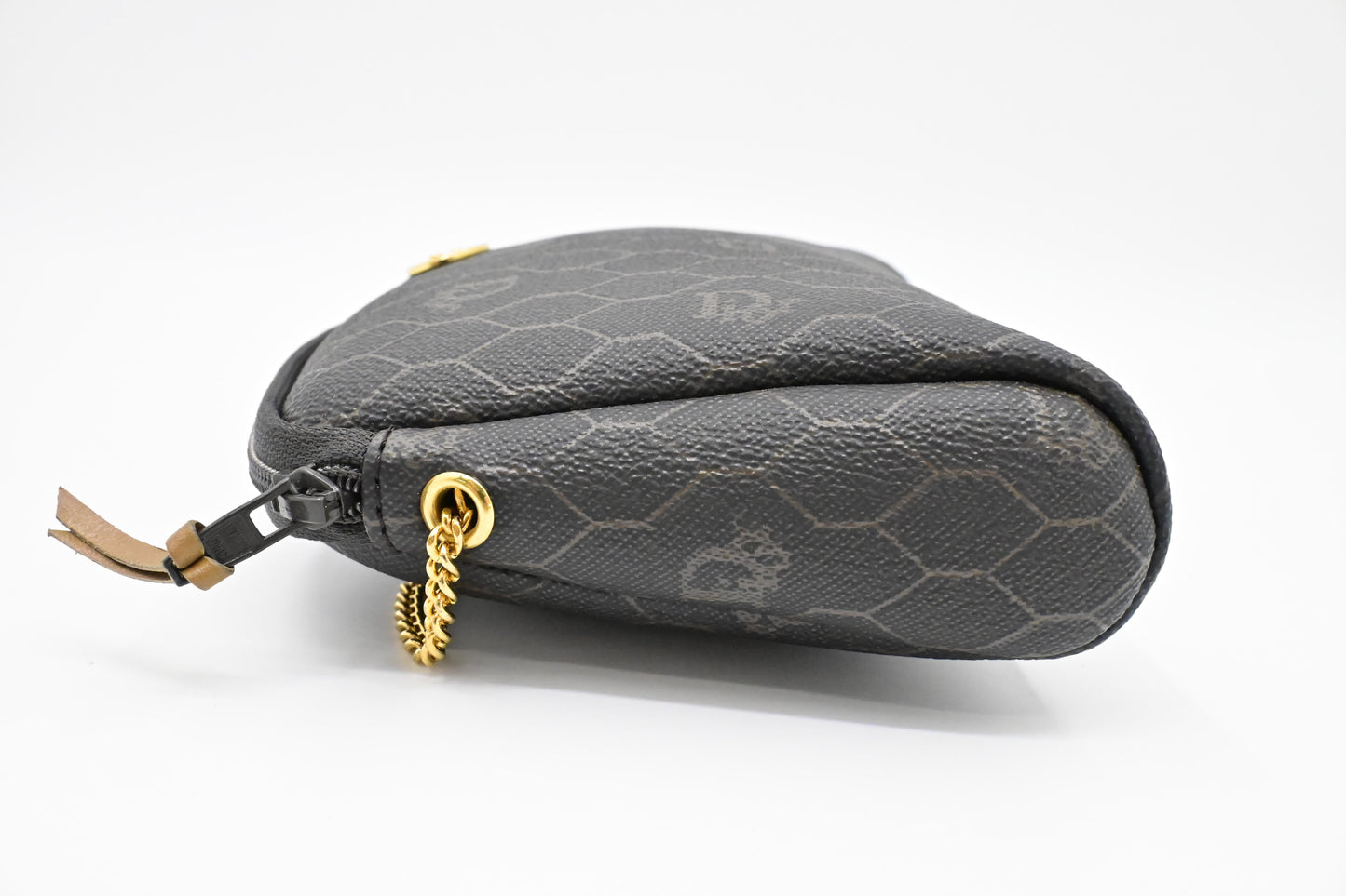 Dior Chain Crossbody Bag in Black Honeycomb Coated Canvas