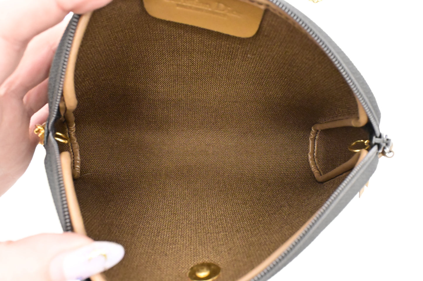 Dior Chain Crossbody Bag in Black Honeycomb Coated Canvas