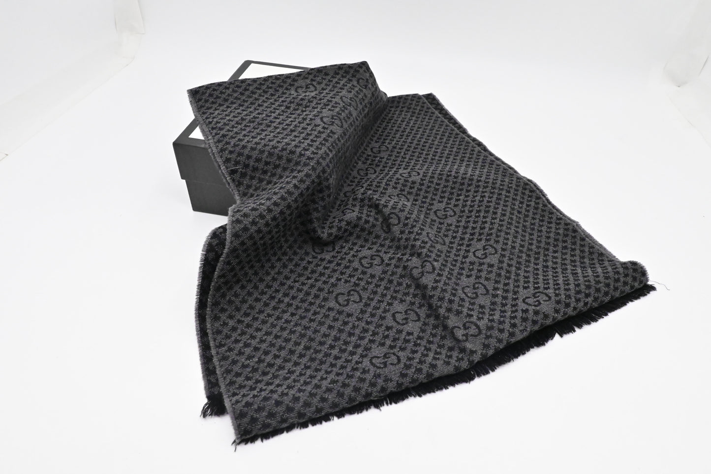 Gucci Scarf in Black & Gray Wool