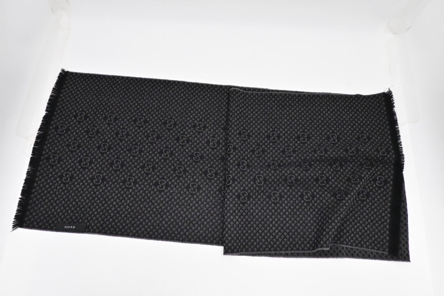 Gucci Scarf in Black & Gray Wool