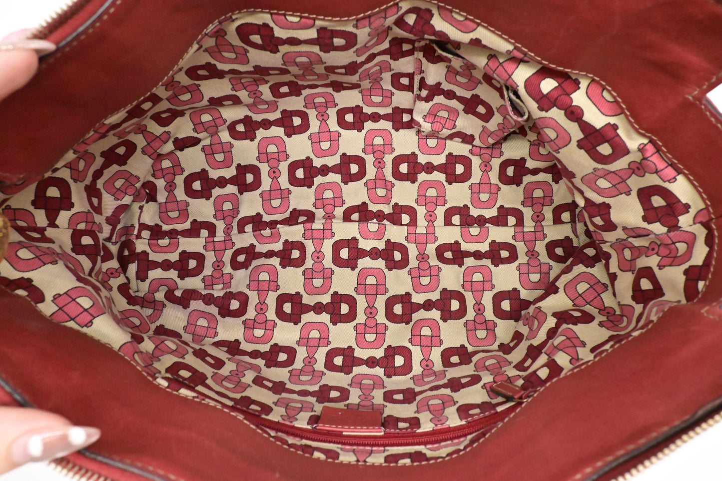 Gucci D-Ring Tote Shoulder Bag in Red Guccissima Leather