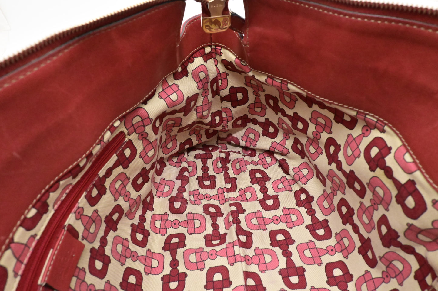 Gucci D-Ring Tote Shoulder Bag in Red Guccissima Leather