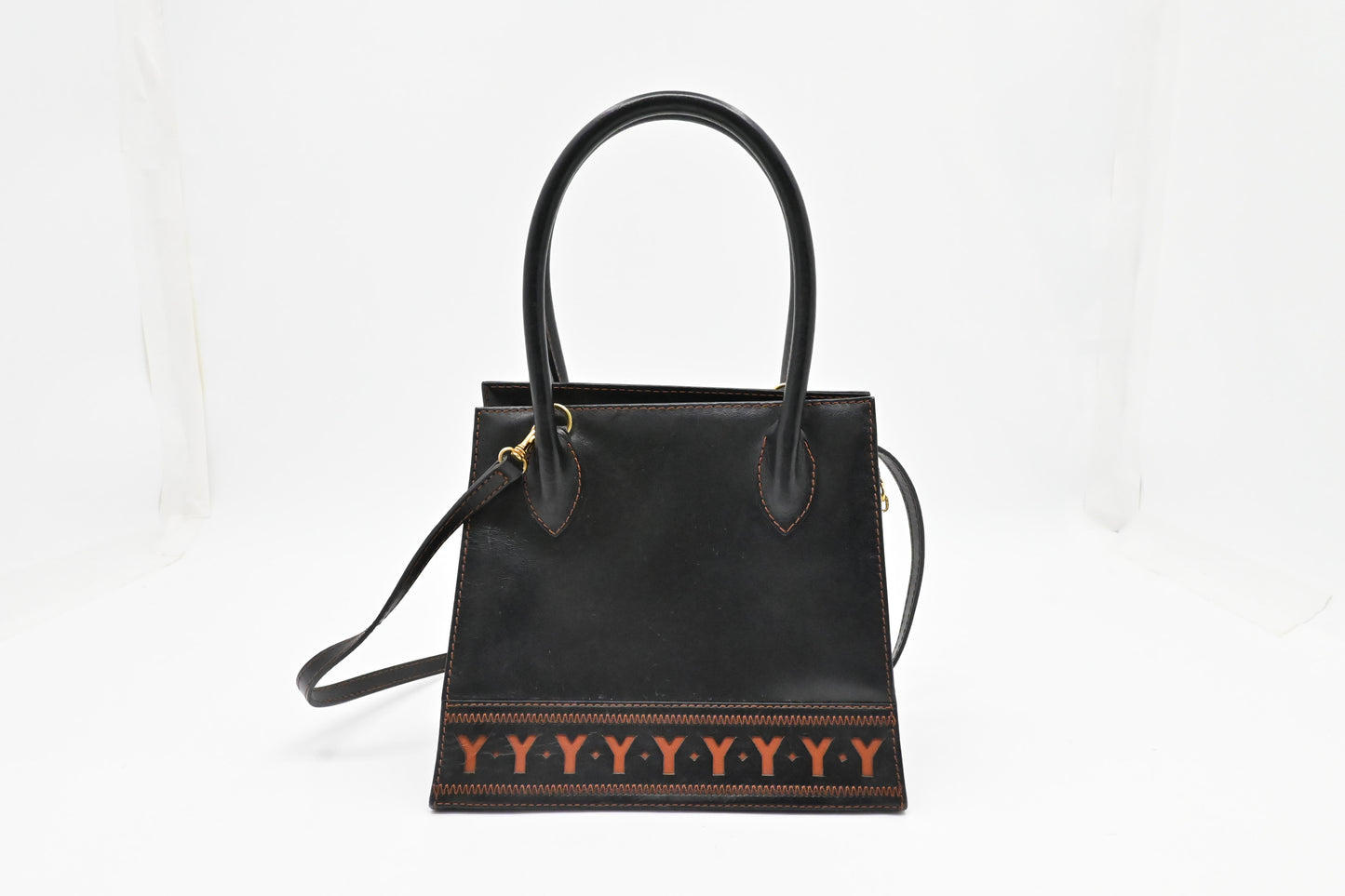 YSL Saint Laurent 2-Way Bag in Black Leather