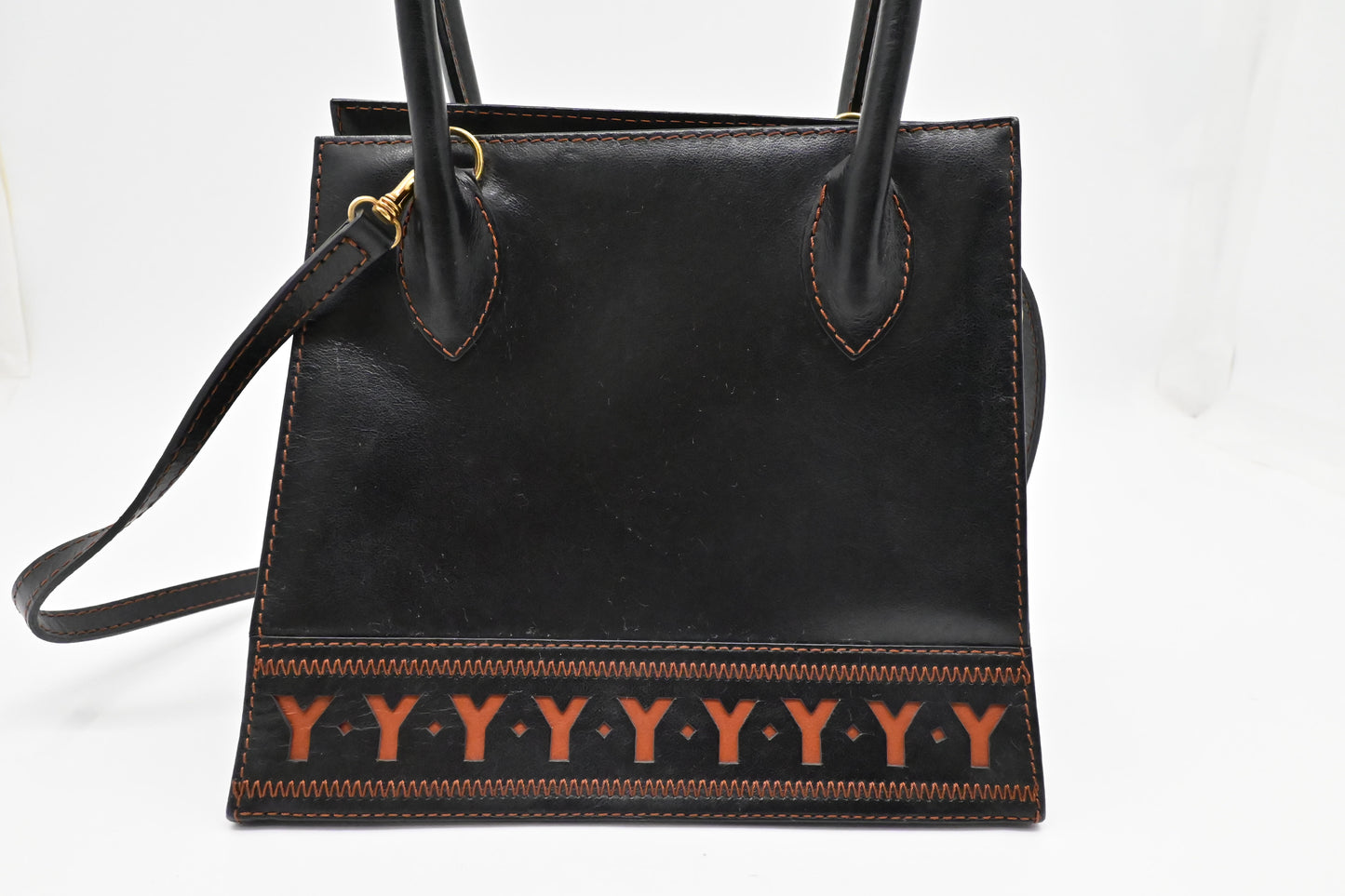 YSL Saint Laurent 2-Way Bag in Black Leather