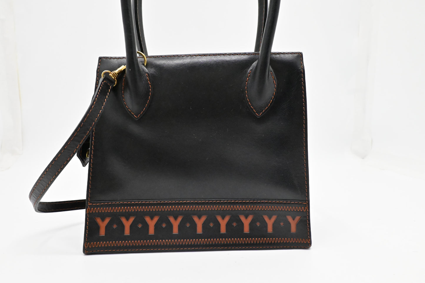 YSL Saint Laurent 2-Way Bag in Black Leather