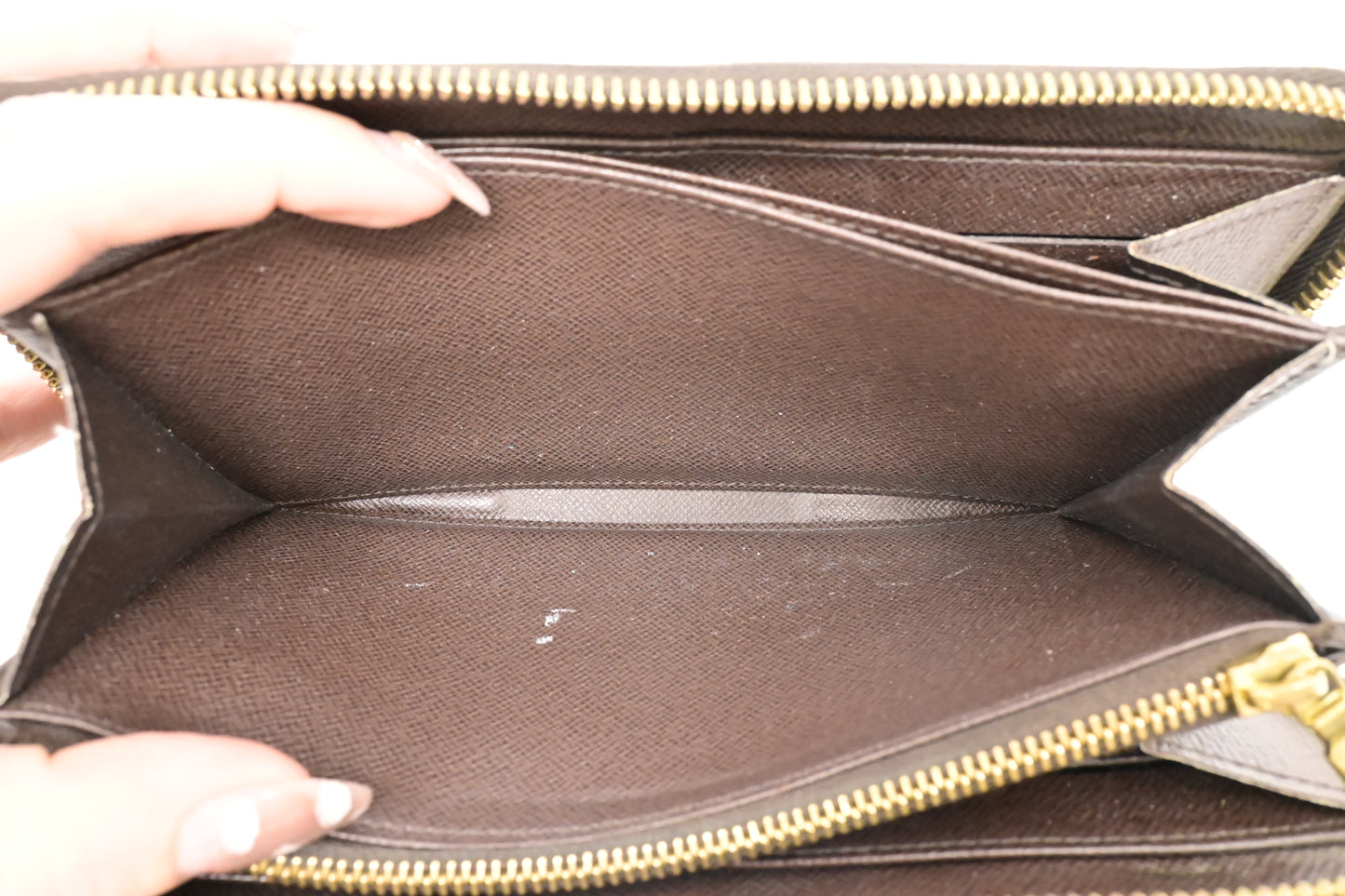 Louis Vuitton Long Zippy Wallet in Damier Ebene Canvas