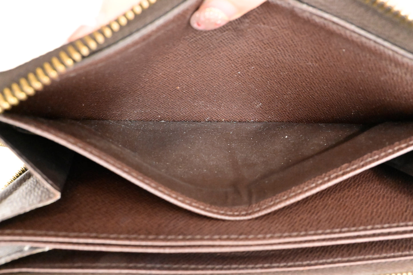 Louis Vuitton Long Zippy Wallet in Damier Ebene Canvas