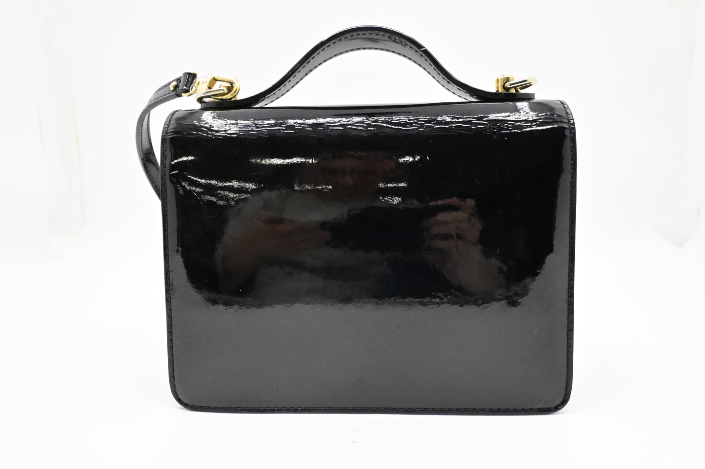 Louis Vuitton Monceau BB in Black Vernis Leather