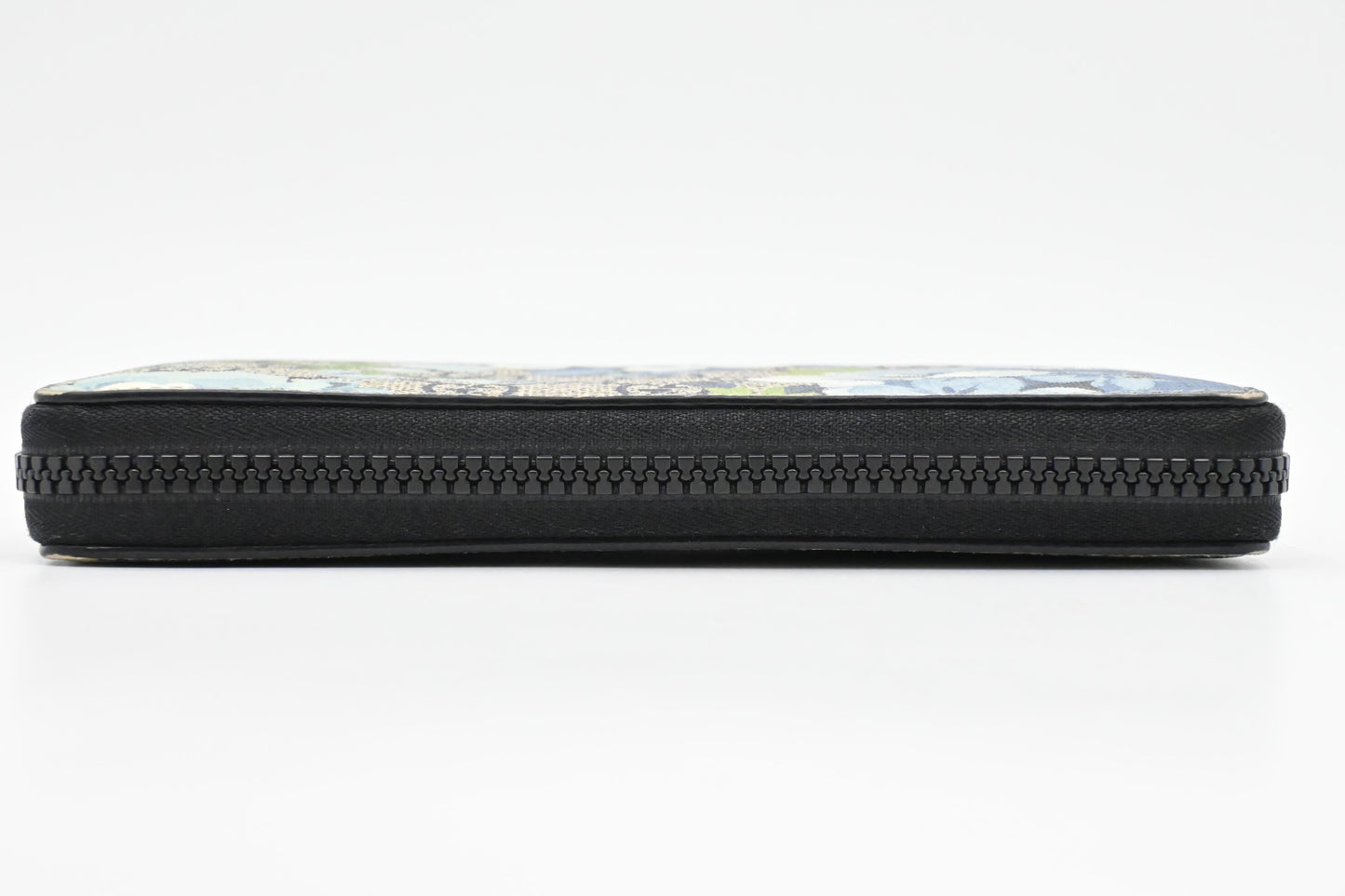 Gucci Zip Around Long Wallet in Blue Blooms GG Supreme Canvas