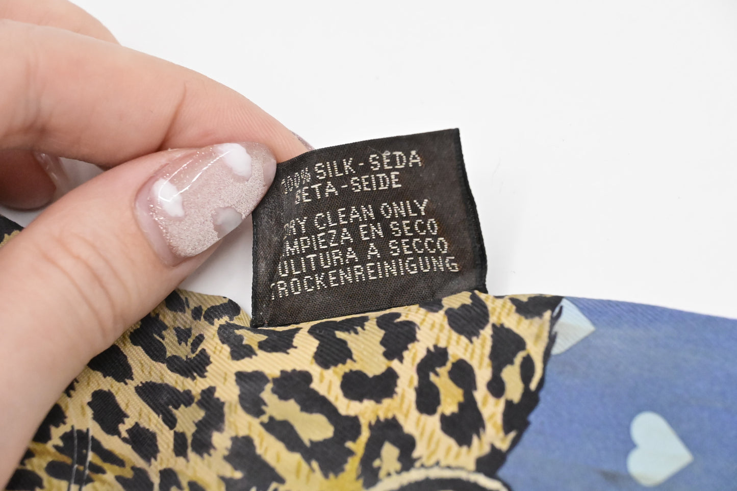 Hermes 'Jungle Love' Twilly in Blue Silk