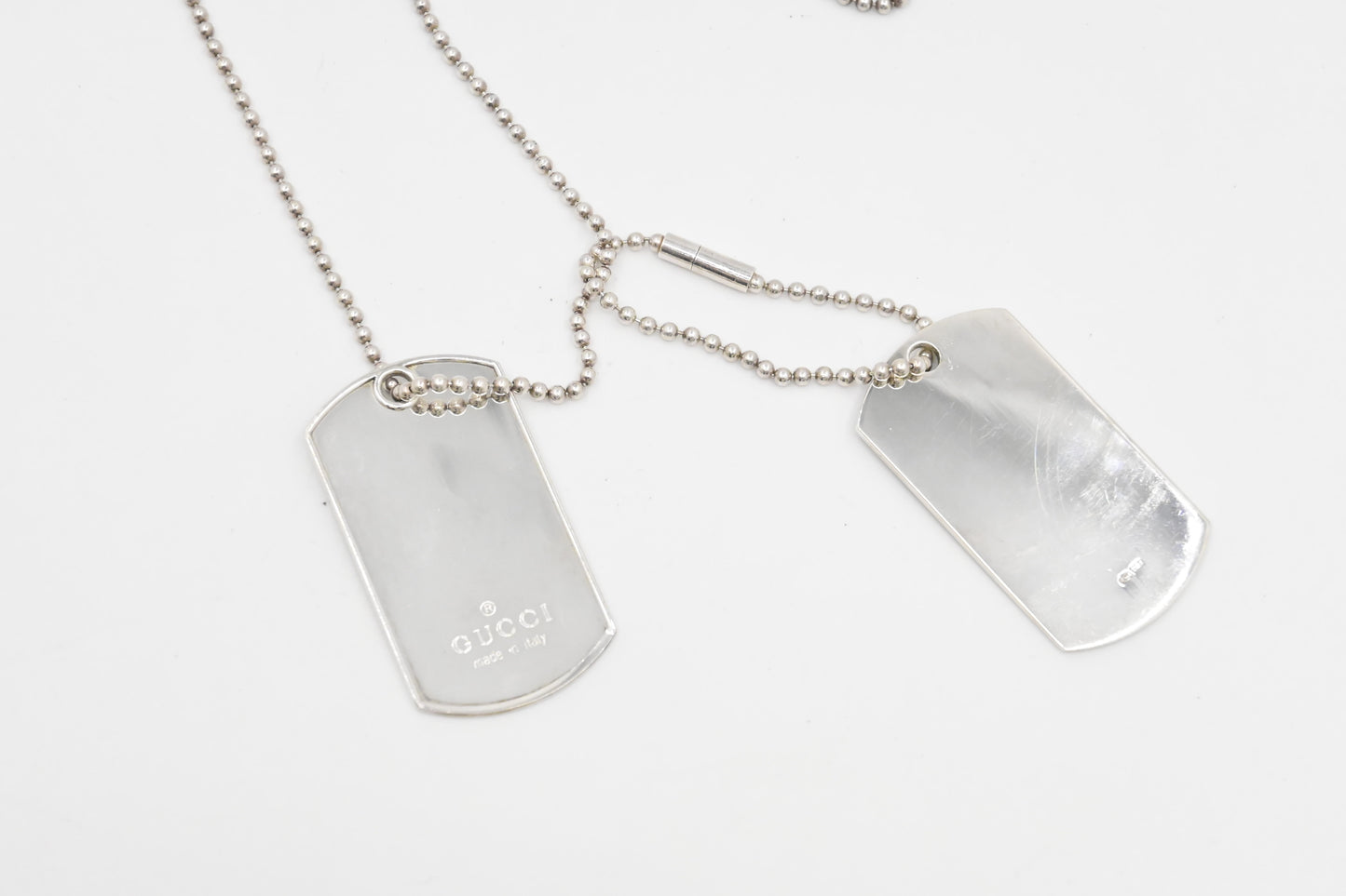 Gucci Dog Tag Necklace in Sterling Silver