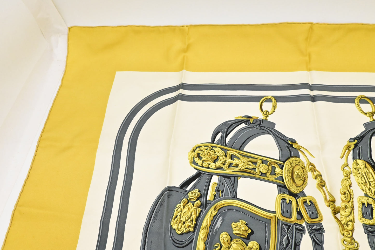 Hermes 'Brides de Gala' Carre 90 in Yellow Silk