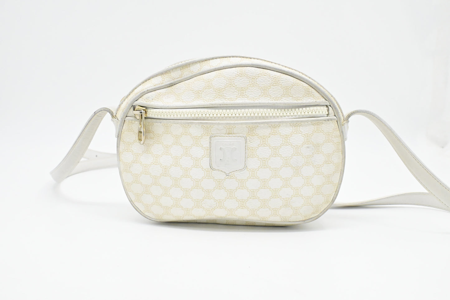 Celine Crossbody in White Macadam Canvas