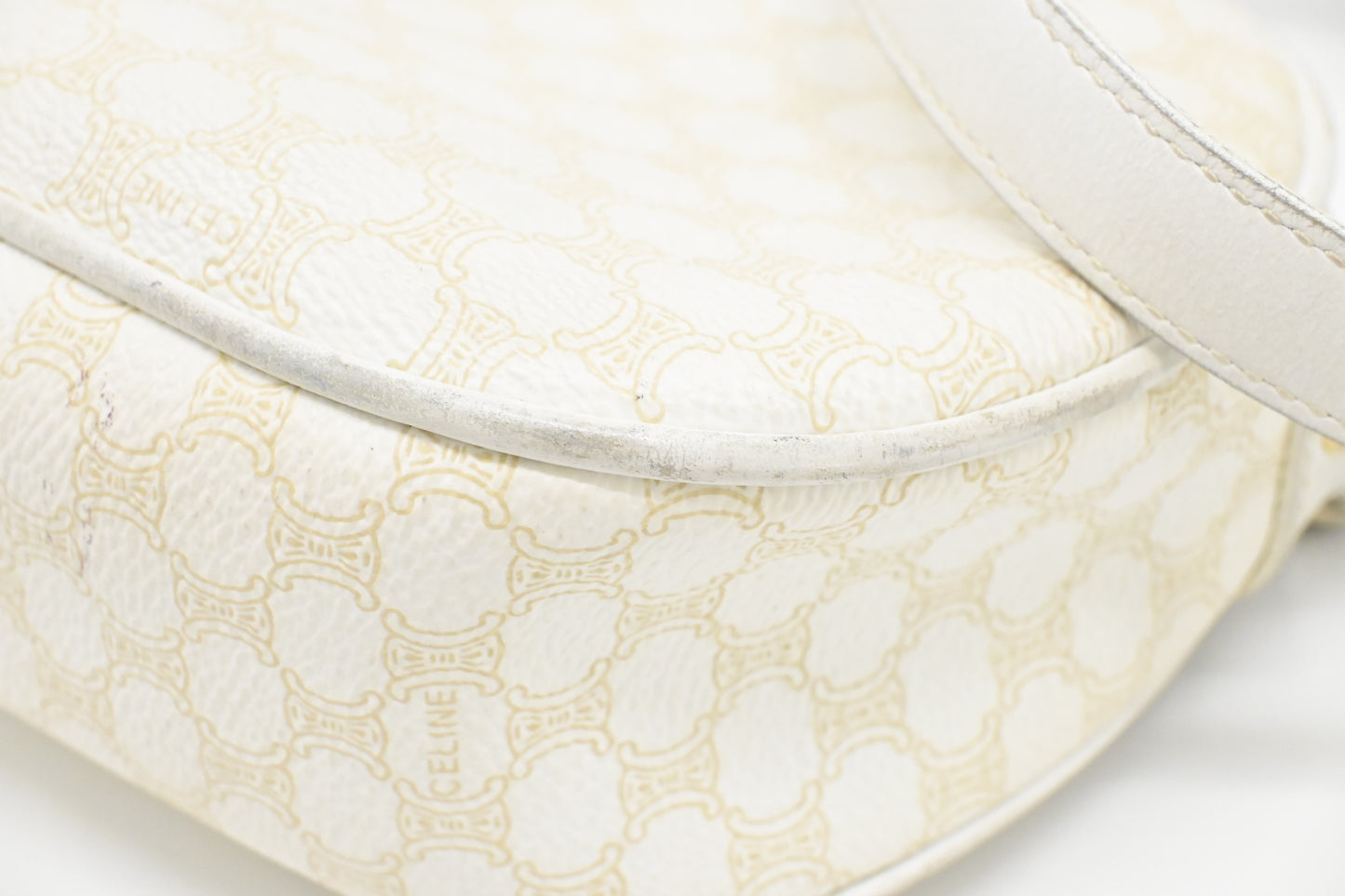Celine Crossbody in White Macadam Canvas