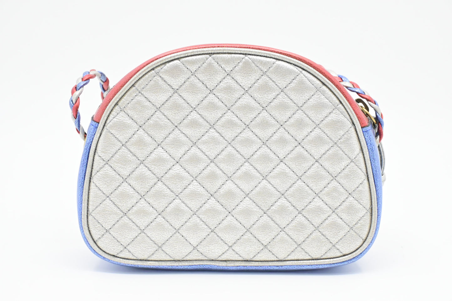 Gucci Trapuntata in Metallic Red, Blue and Silver Leather