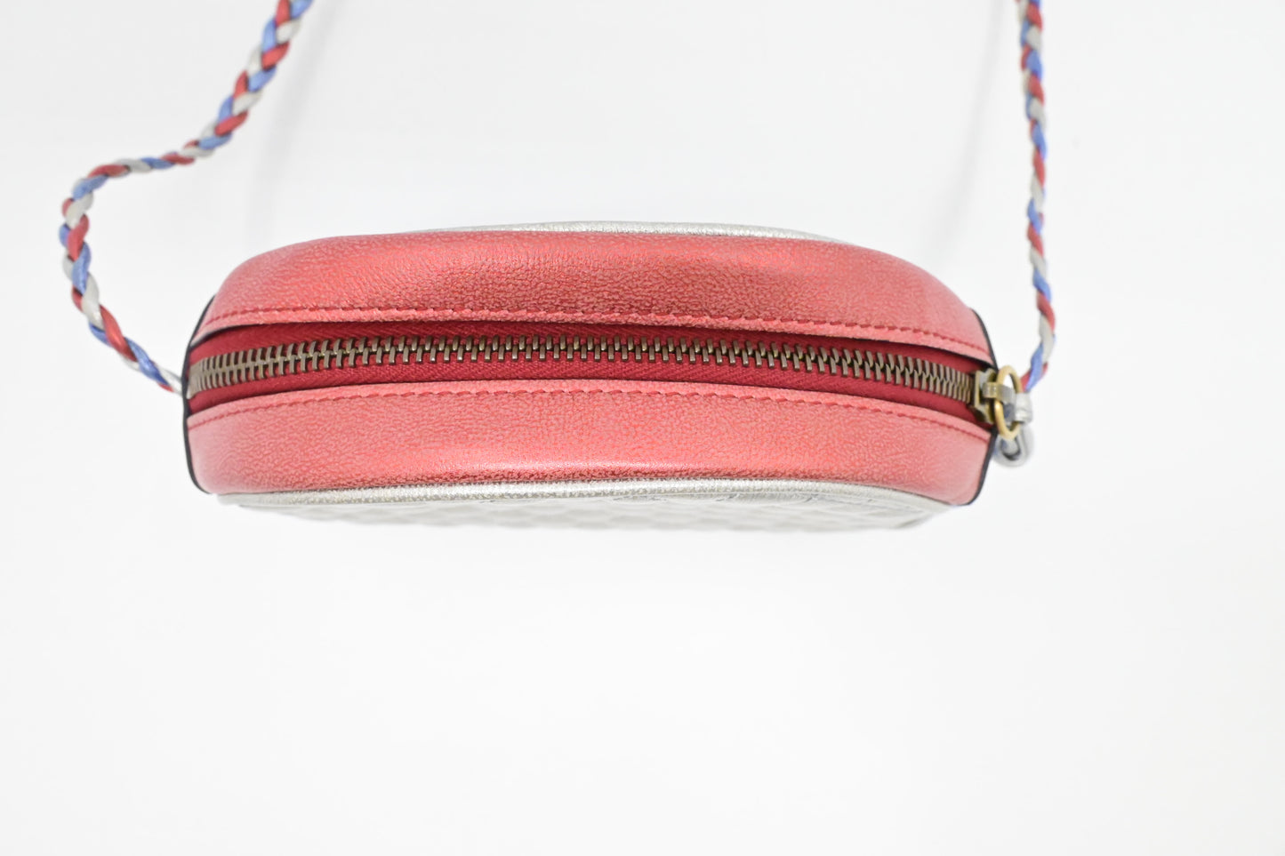 Gucci Trapuntata in Metallic Red, Blue and Silver Leather