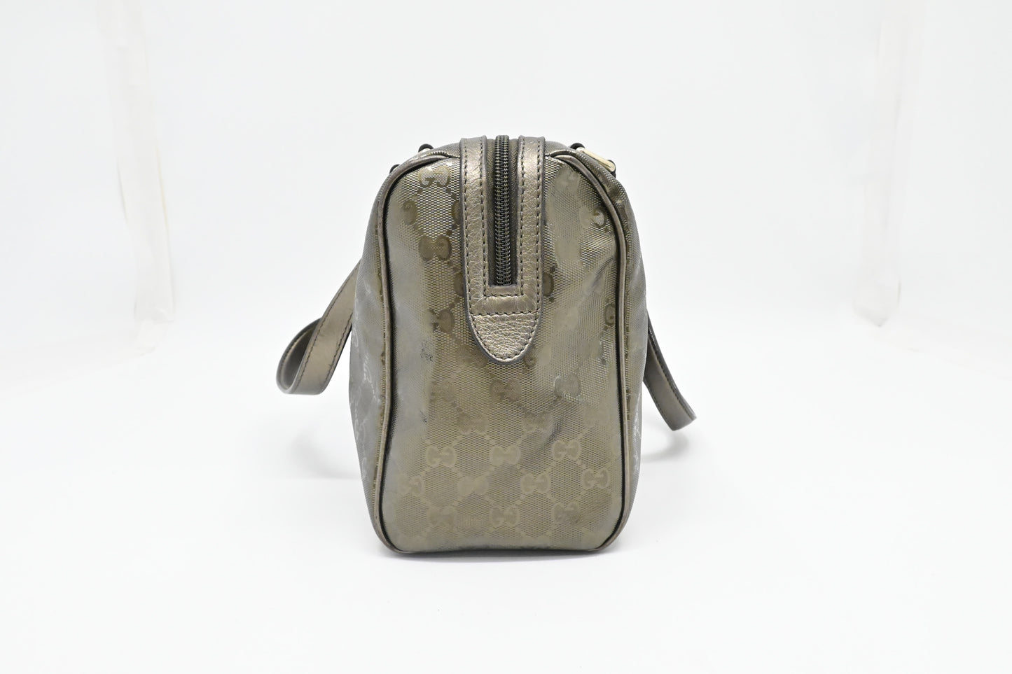 Gucci Boston Bag in Pewter Imprime Canvas