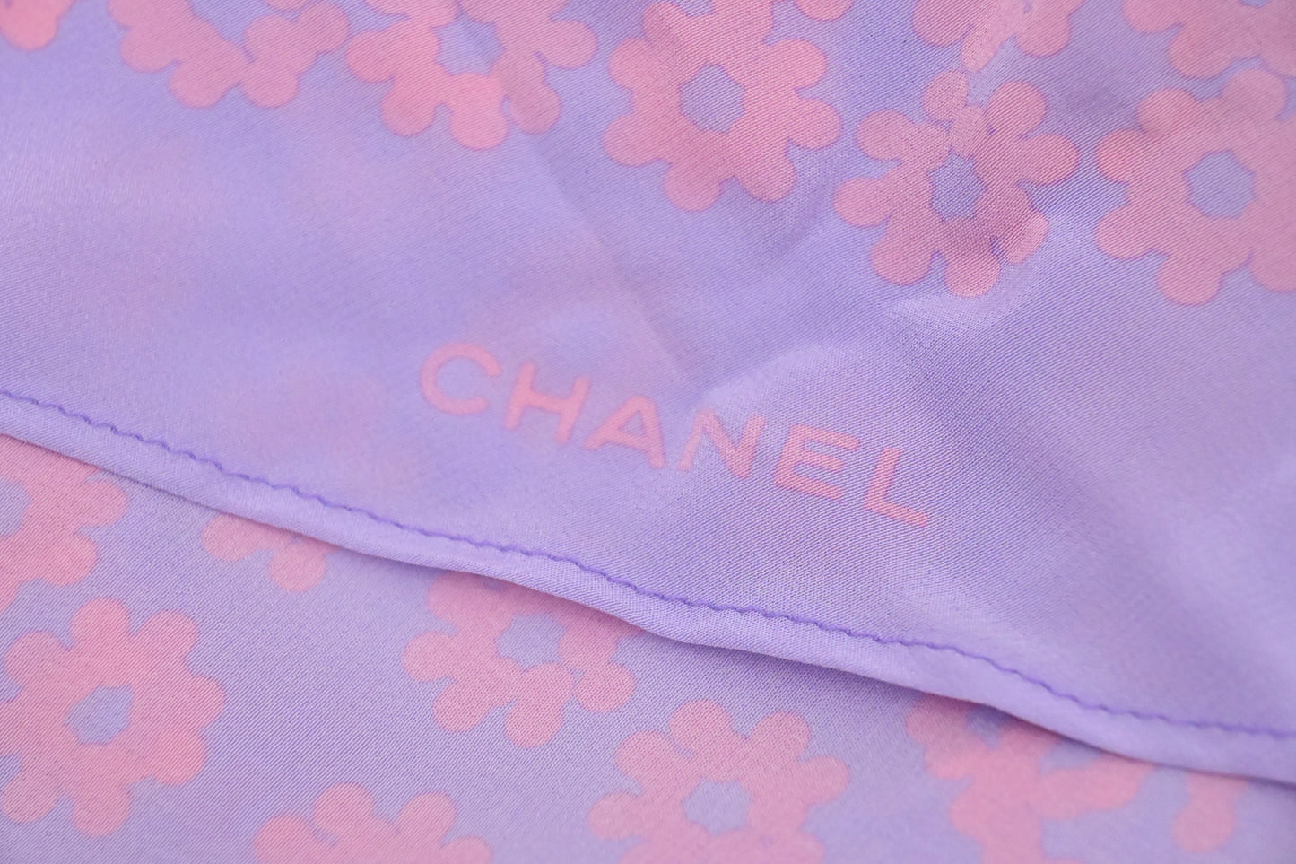 Chanel Scarf in Purple and Pink Silk