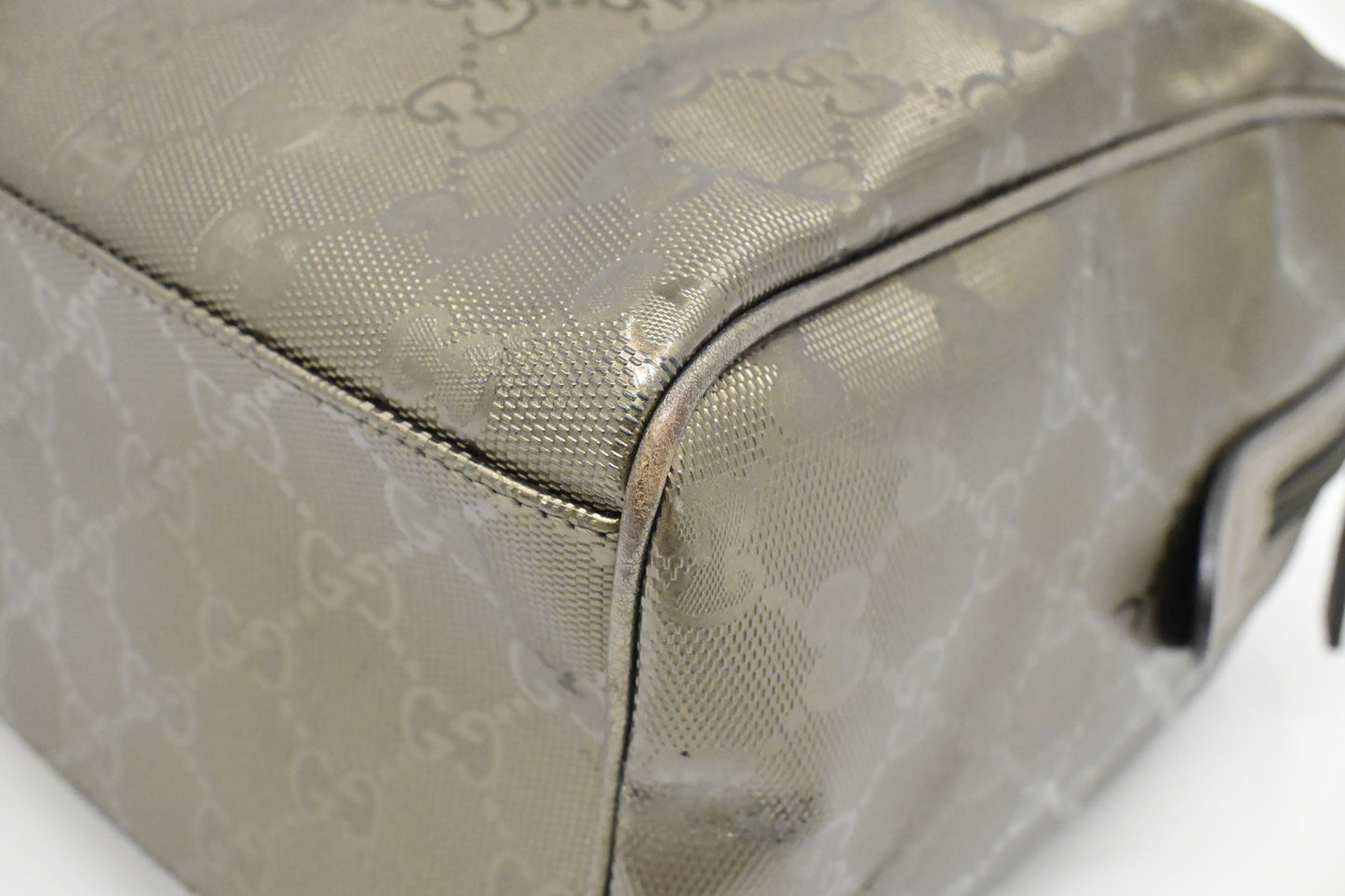 Gucci Boston Bag in Pewter Imprime Canvas