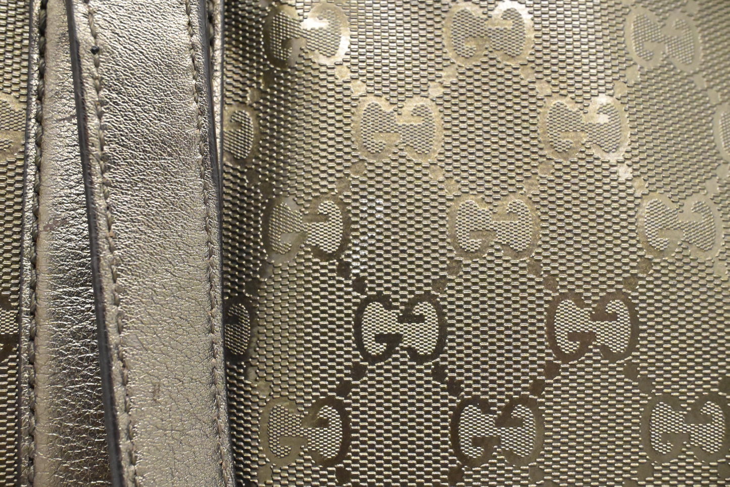 Gucci Boston Bag in Pewter Imprime Canvas