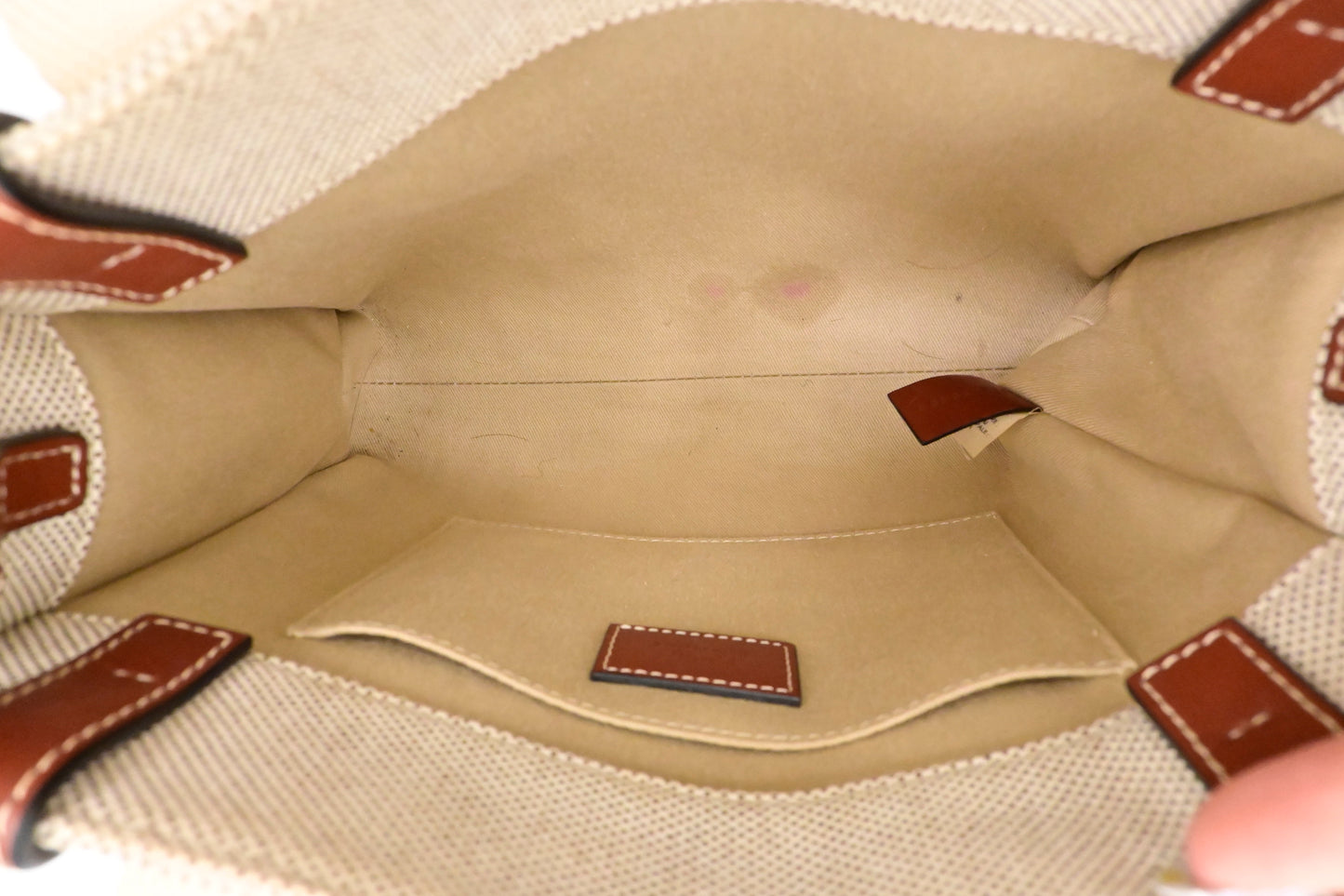Chloé Woody 2way Bag in Beige Canvas