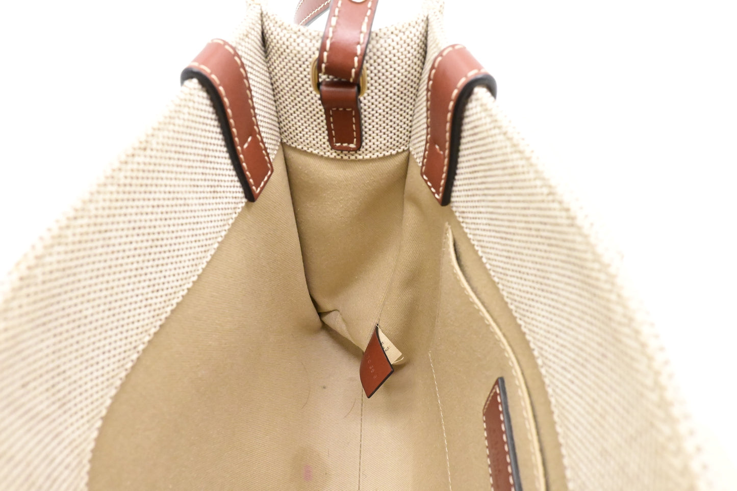 Chloé Woody 2way Bag in Beige Canvas