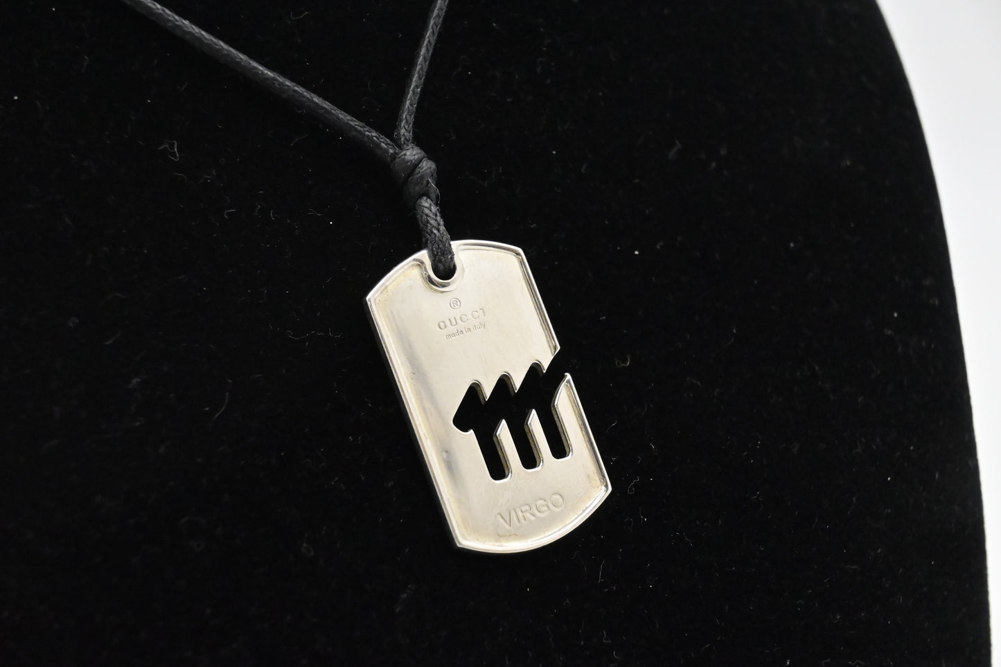 Gucci Virgo Dog Tag Necklace in Sterling Silver