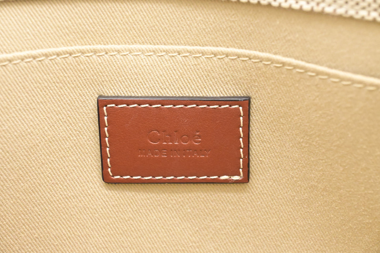 Chloé Woody 2way Bag in Beige Canvas