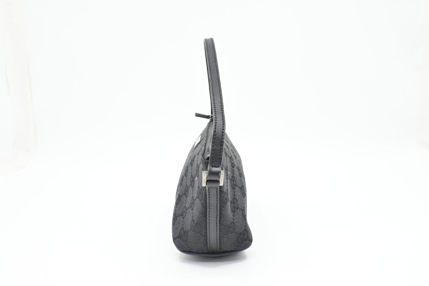 Gucci Boat Bag in Black GG Canvas
