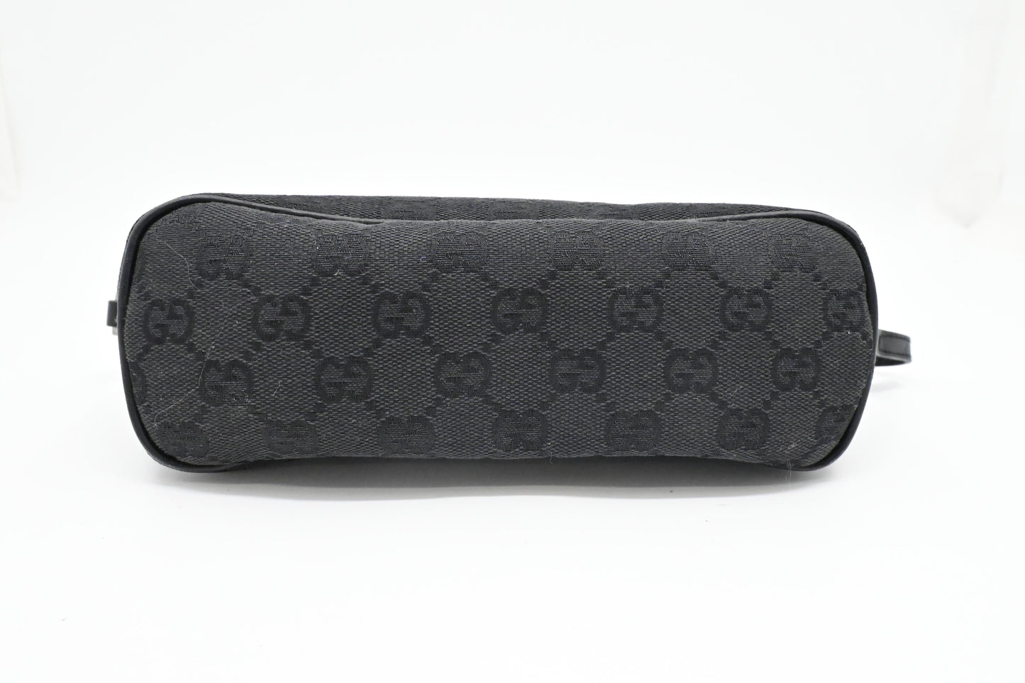 Gucci Boat Bag in Black GG Canvas