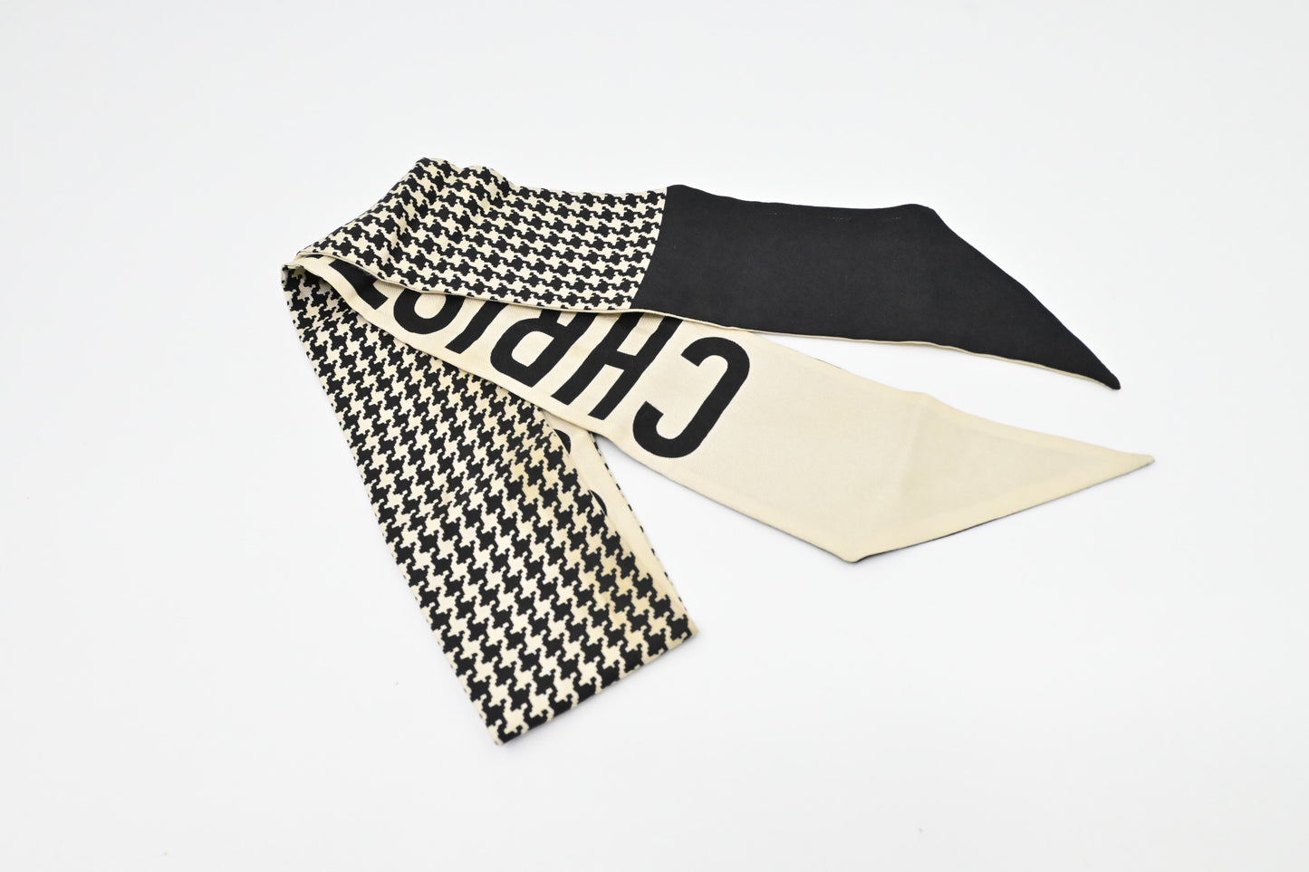 Dior 30 Montaigne Mitzah in Off White and Black Silk