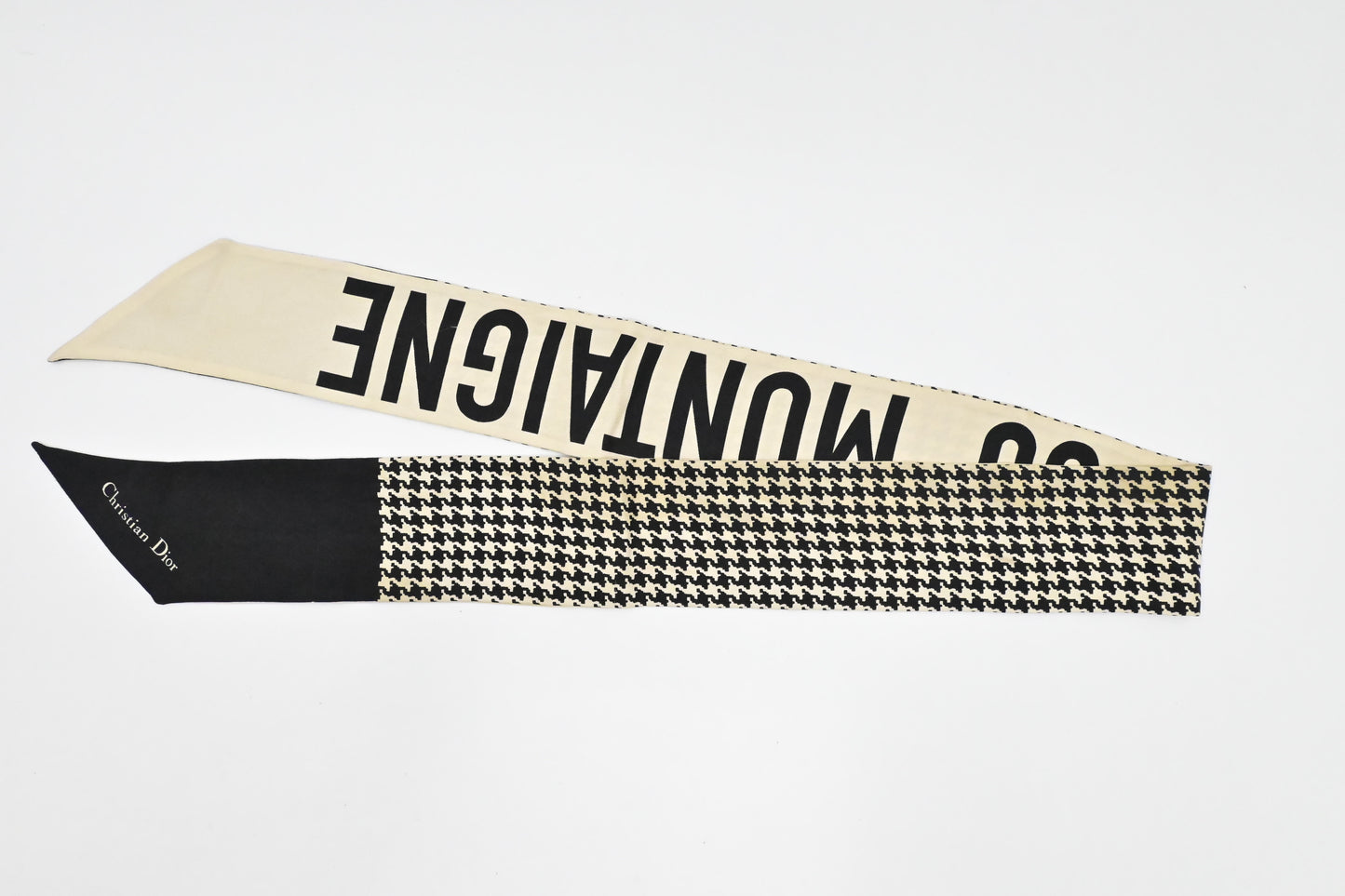 Dior 30 Montaigne Mitzah in Off White and Black Silk