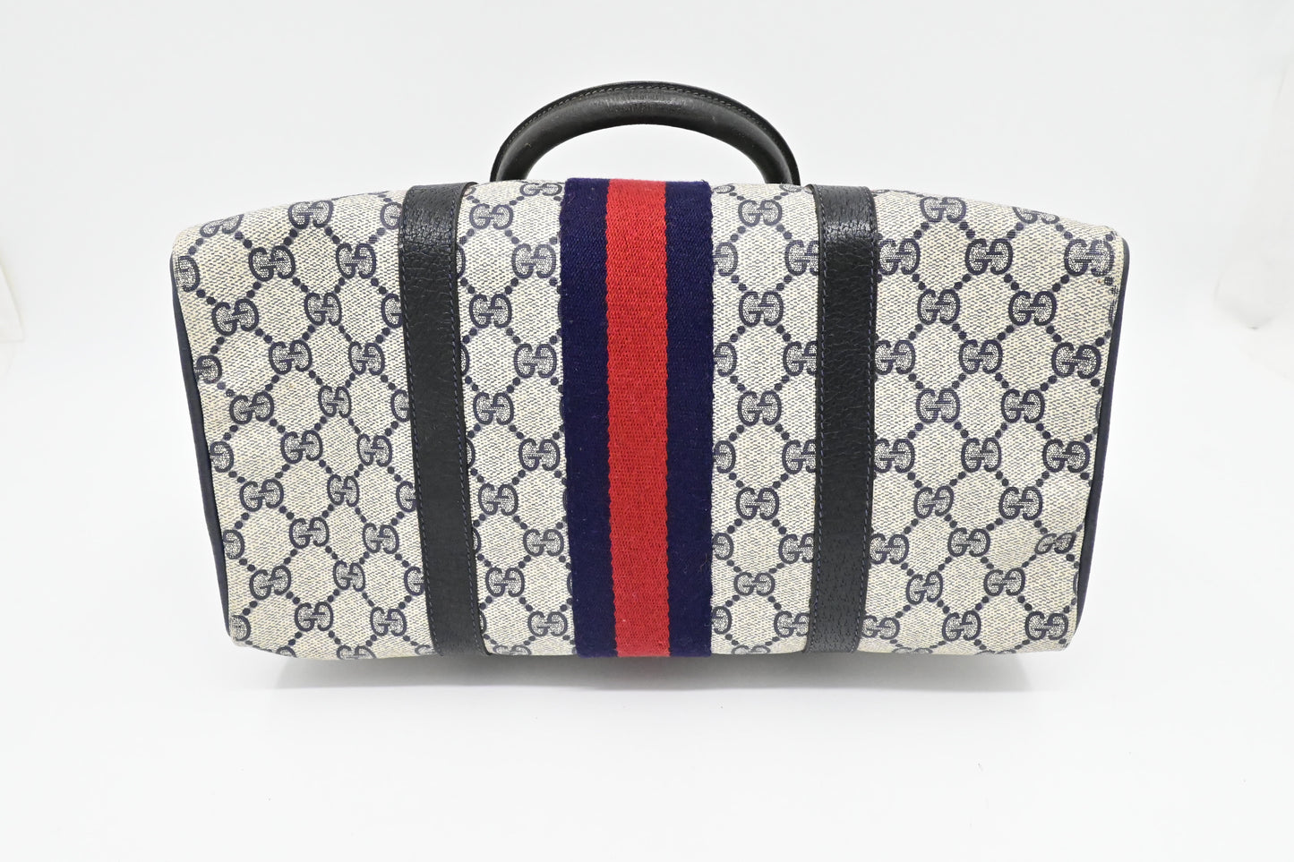 Gucci Boston Bag in Navy GG Supreme Canvas